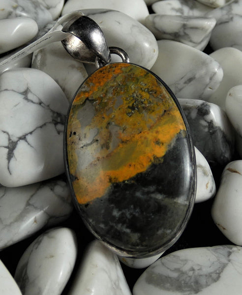 Bumblebee Jasper Sterling Silver Pendant