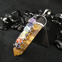 Tiger's Eye Point Chakra Pendant