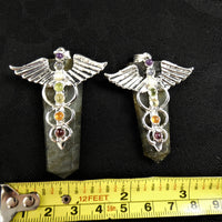 Labradorite Winged Chakra Pendant
