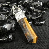 Tiger's Eye Point & Quartz Sphere Pendant (395)