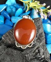 Carnelian in Sterling Silver Pendant