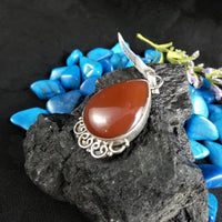 Carnelian in Sterling Silver Pendant