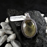 Faceted Rutilated Quartz in Sterling Silver Pendant