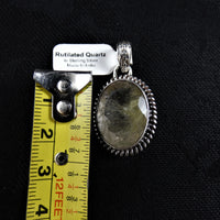 Faceted Rutilated Quartz in Sterling Silver Pendant
