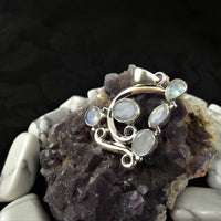 Faceted Moonstone in Sterling Silver