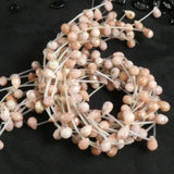 Faceted Peach Calcite Drop Briolette Bead Strand