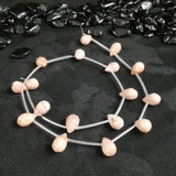 Faceted Peach Calcite Drop Briolette Bead Strand