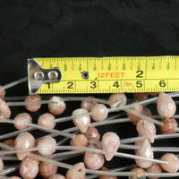 Faceted Peach Calcite Drop Briolette Bead Strand