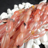 Cherry Quartz Long Oval Bead Strand