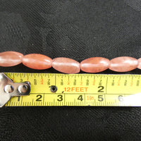 Cherry Quartz Long Oval Bead Strand