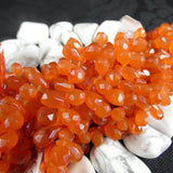 Faceted Drop Briolette(teardrop) Carnelian Bead Strand