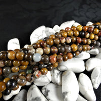 Yellow Moss Agate Bead Strands(6mm round)