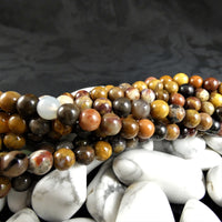 Yellow Moss Agate Bead Strands(6mm round)