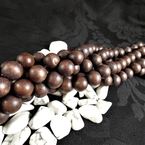Natural Wood Bead Strands(14mm round)