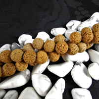 Brown Lava Bead Strands(8mm round)