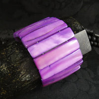 Purple Mother of Pearl Stretch Bracelets (Dyed) (Various)