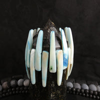 Washed Blue Mother of Pearl Stretch Bracelets (Dyed) (Various)