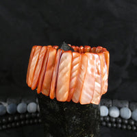 Peach Mother of Pearl Stretch Bracelets (Dyed) (Various)