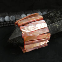 Light Pink Mother of Pearl Stretch Bracelets (Dyed) (Various)