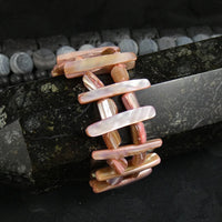Light Pink Mother of Pearl Stretch Bracelets (Dyed) (Various)
