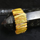 Golden Yellow Mother of Pearl Stretch Bracelets (Dyed) (Various)