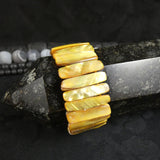 Golden Yellow Mother of Pearl Stretch Bracelets (Dyed) (Various)