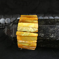 Golden Yellow Mother of Pearl Stretch Bracelets (Dyed) (Various)