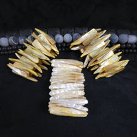 Light Yellow Mother of Pearl Stretch Bracelets (Dyed) (Various)