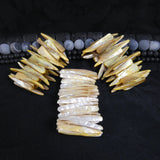 Light Yellow Mother of Pearl Stretch Bracelets (Dyed) (Various)