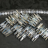 Navy-Suede Mother of Pearl Stretch Bracelets (dyed)