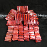 Red Mother of Pearl Stretch Bracelets (dyed) (Various)