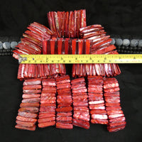 Red Mother of Pearl Stretch Bracelets (dyed) (Various)