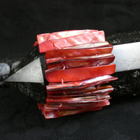 Red Mother of Pearl Stretch Bracelets (dyed) (Various)