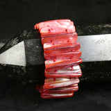 Red Mother of Pearl Stretch Bracelets (dyed) (Various)