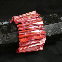 Red Mother of Pearl Stretch Bracelets (dyed) (Various)