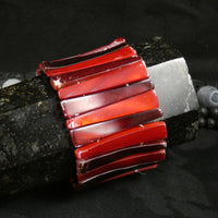 Red Mother of Pearl Stretch Bracelets (dyed) (Various)