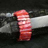 Red Mother of Pearl Stretch Bracelets (dyed) (Various)