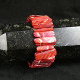 Red Mother of Pearl Stretch Bracelets (dyed) (Various)