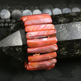 Red Mother of Pearl Stretch Bracelets (dyed) (Various)