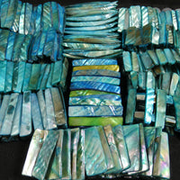 Pearlescent Cyan Mother of Pearl Stretch Bracelets (dyed) (Various)