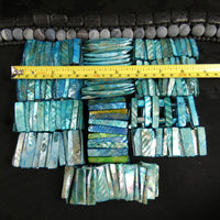 Pearlescent Cyan Mother of Pearl Stretch Bracelets (dyed) (Various)