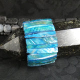 Pearlescent Cyan Mother of Pearl Stretch Bracelets (dyed) (Various)