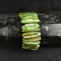 Green Mother of Pearl Stretch Bracelets (dyed) (Various)