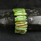 Green Mother of Pearl Stretch Bracelets (dyed) (Various)