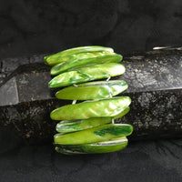 Green Mother of Pearl Stretch Bracelets (dyed) (Various)