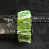 Green Mother of Pearl Stretch Bracelets (dyed) (Various)