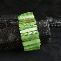 Green Mother of Pearl Stretch Bracelets (dyed) (Various)