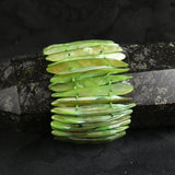 Green Mother of Pearl Stretch Bracelets (dyed) (Various)