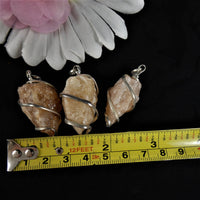 Wire Wrapped Calcite Stone Pendants