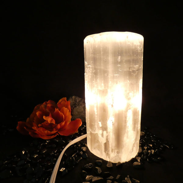 Selenite Cylinder Lamp (20 cm)
